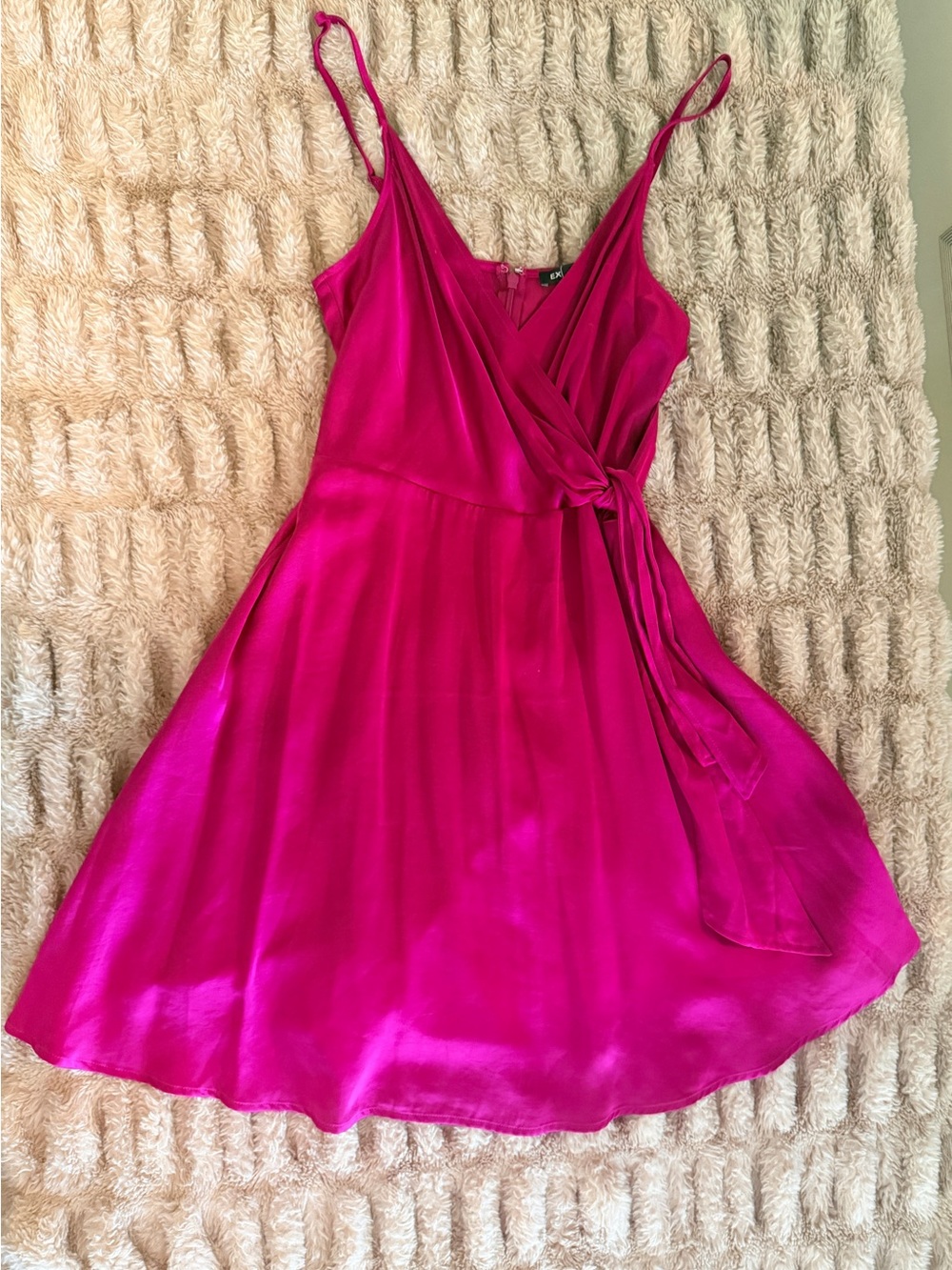 Express Bright Fuchsia Wrap Slip Dress